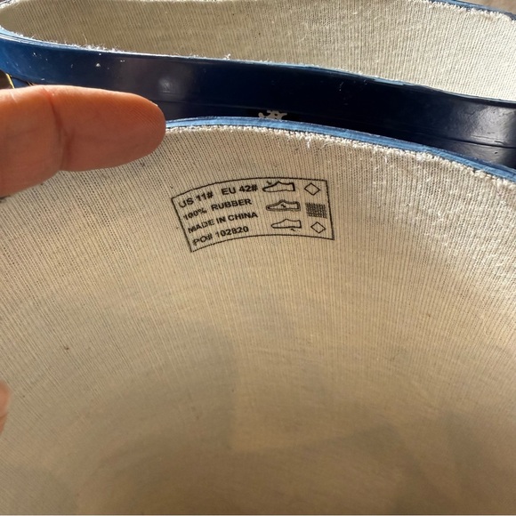 Norty Navy Blue Dog Print Rubber Rain Boots | US 11 EU 42 | Waterproof Wellies - Picture 2 of 8